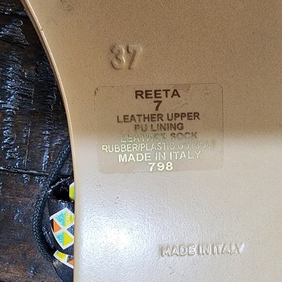 Steve Madden‎ black geometric Boho Reeta Sandals leather gladiator size 7 - Picture 6 of 7